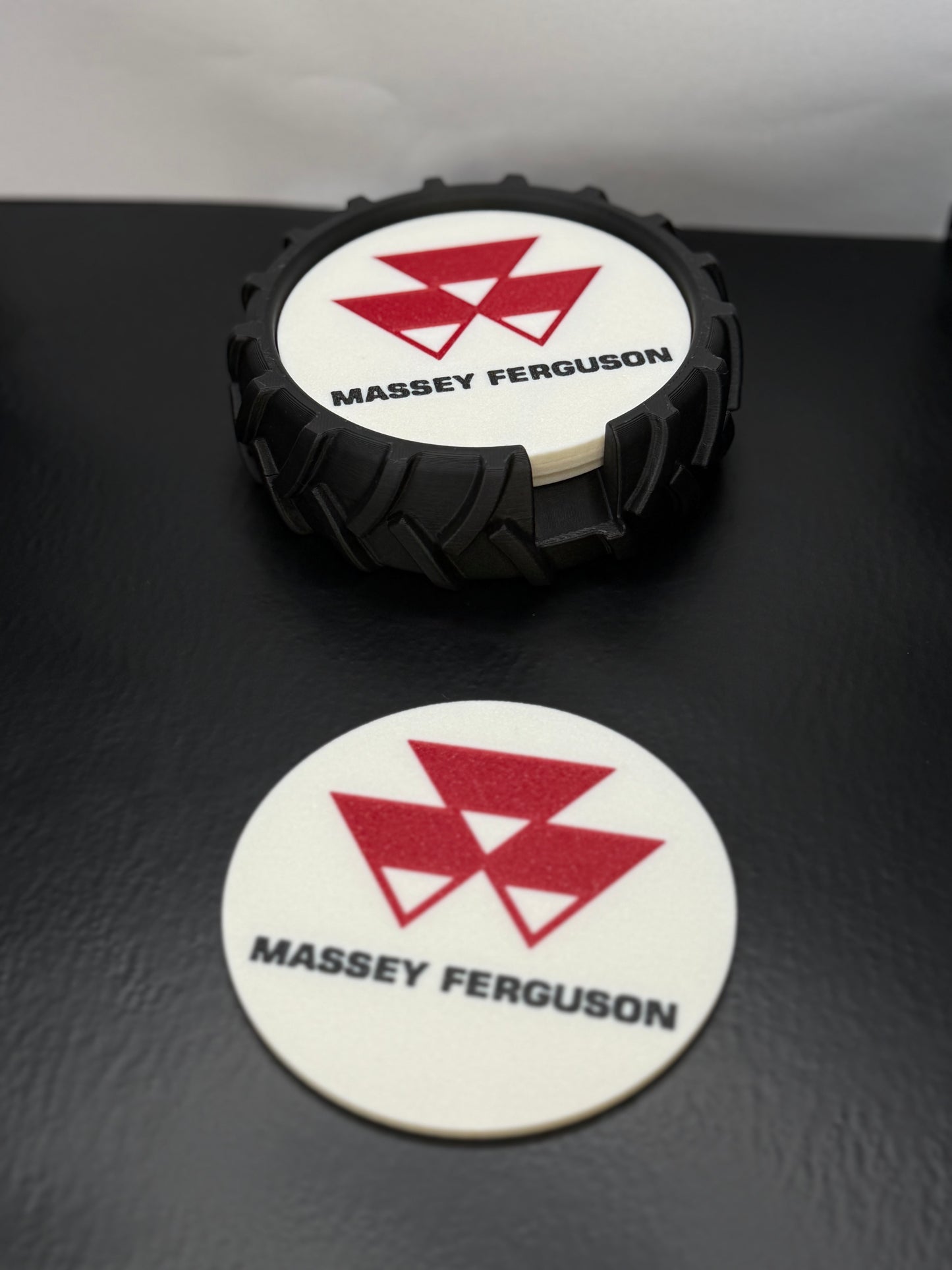 Glassbrikker - rød traktor