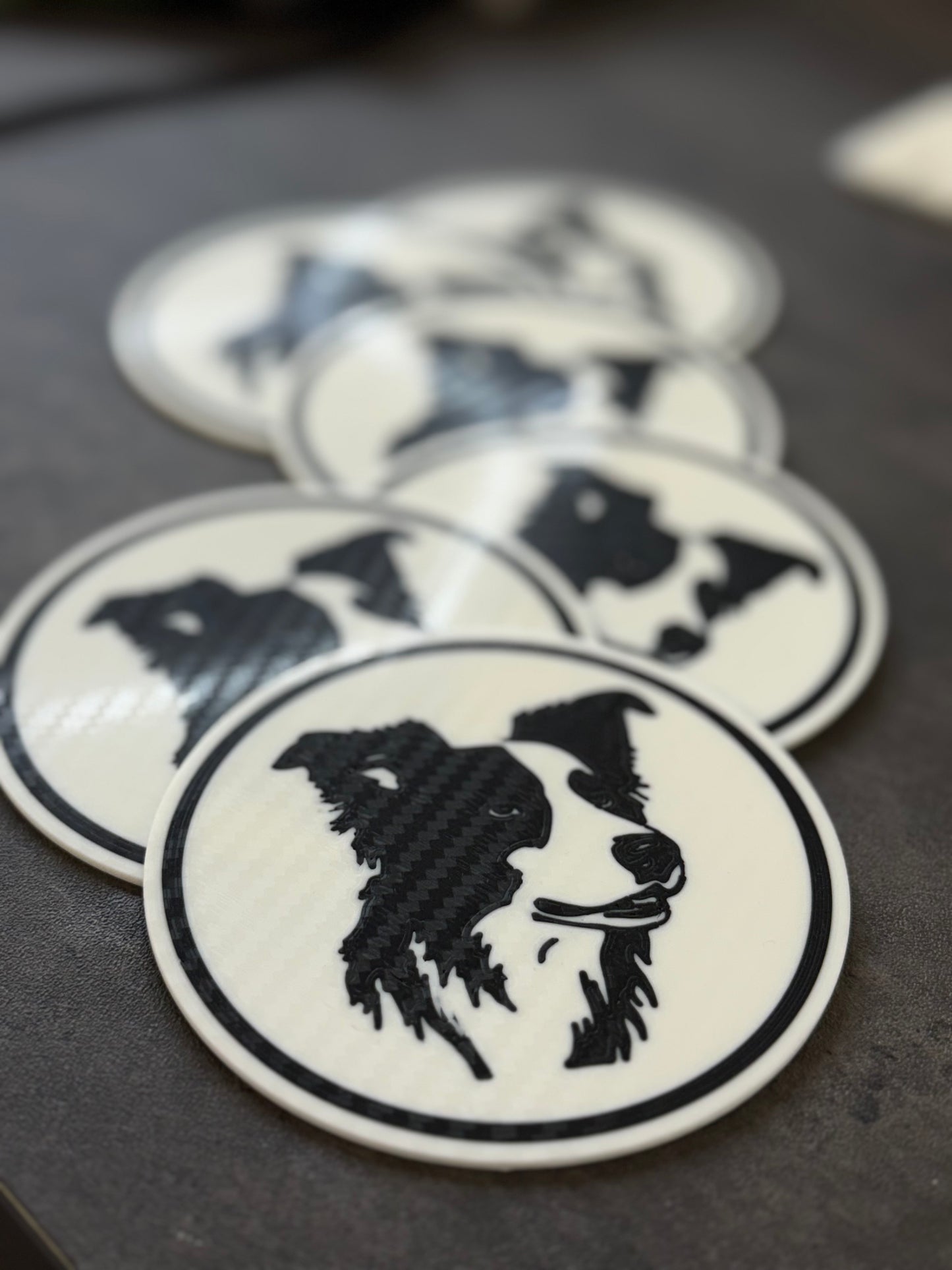 Border collie - glassbrikker