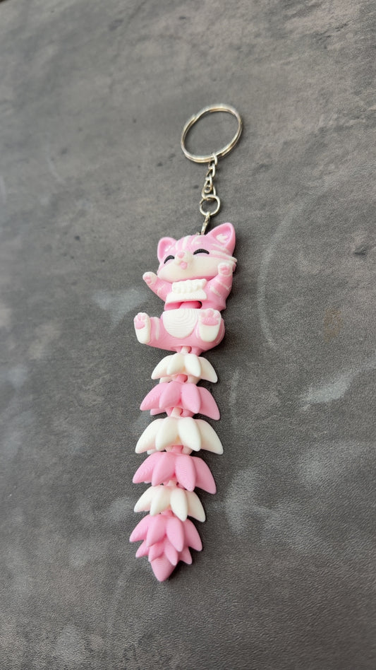 Rosa katt nøkkelring